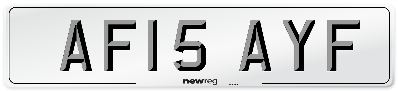 AF15 AYF Number Plate from New Reg